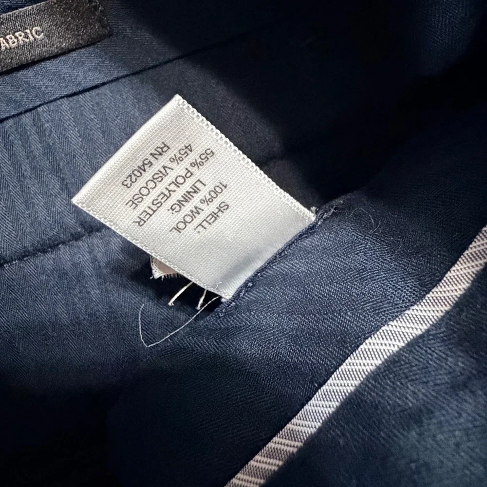 Banana Republic Mens 33x34 Grey Tailored Slim Fit 100% Italian Wool Dress Pants